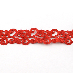 Red Single Face Satin Ribbon, Polyester Ribbons, Leaf, Red, 1 inch(25mm), about 20yards/roll(18.29m/roll)