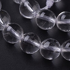 Quartz Crystal Natural Crystal Beads Strands, Round, 8mm, Hole: 1mm, about 48pcs/strand, 15.31 inch