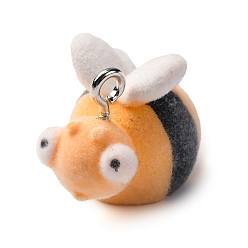 Bees Подвески из смолы в виде животных, с железной платиной петлей, Пчелы, 18x15.5x23 мм, отверстие : 2.5 мм