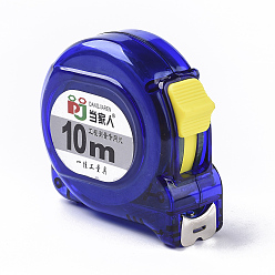 Blue Self-Locking Iron Tape Measures, Measure Tool, with Plastic, Blue, 10m(32feet), 86x90x45mm