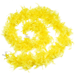 Желтый Боа из пуха индейки для танцев, свадьба, вечерние наряды, украшение костюма на хэллоуин, желтые, 180x5 мм, о 2 м / прядь
