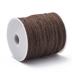 Coconut Brown Colored Jute Cord, Jute String, Jute Twine, 3-Ply, for Jewelry Making, Coconut Brown, 2mm, about 109.36 yards(100m)/roll