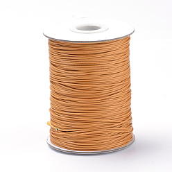 Темно-Оранжевый Плетеные корейские вощеные полиэфирные шнуры, темно-оранжевый, 2.5 мм, около 87.48 ярдов (80 м) / рулон