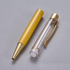 Goldenrod Creative Empty Tube Ballpoint Pens, with Black Ink Pen Refill Inside, for DIY Glitter Epoxy Resin Crystal Ballpoint Pen Herbarium Pen Making, Golden, Goldenrod, 140x10mm