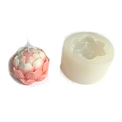 Белый Серия цветов рельефные столбы для свечей своими руками силиконовые формы, пищевой силикон, для изготовления ароматических свечей, белые, 66x41 мм