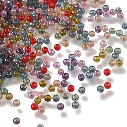 (52) Непрозрачная лаванда Стеклянные бусины с имитацией нефрита, покрытые запекаемой краской, круглые, разноцветные, 2 мм, отверстие : 0.7 мм, Около 700 шт / 10 г