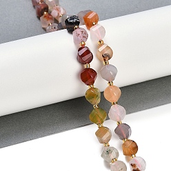 Натуральный Агат Природный агат бисер нитей, с бисером, граненые, твист, 8.5~9x7 мм, отверстие : 1 мм, около 35~40 шт / нитка, 15.43~15.47'' (39.2~39.3 см)