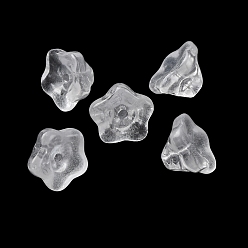 Прозрачный Прозрачные стеклянные бусины для выпечки, петуния, прозрачные, 9x9x6 мм, отверстие : 1.4 мм