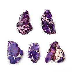 Индиго Натуральный регалит / имперская яшма / морские отложения яшмовые подвески, самородки, окрашенные, индиговые, 34~52x20~33x5~5.5 мм, отверстие : 1.2 мм