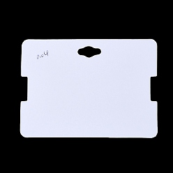 White Rectangle Paper Hair Tie Display Cards, White, 6.4x8.8x0.04cm, Hole: 7x15mm