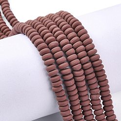 Saddle Brown Handmade Polymer Clay Beads Strands, for DIY Jewelry Crafts Supplies, Flat Round, Saddle Brown, 6~7x3mm, Hole: 1.5mm, about 113~116pcs/strand, 15.55 inch~16.14 inch(39.5~41cm)