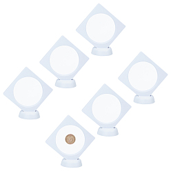 Белый Стенды для картинок, с пленкой ТПУ и подставкой для дисплея, белые, стойки: 8.9x8.9x2 см, 6 шт / комплект, основание: 55x15 мм, 6 шт / комплект