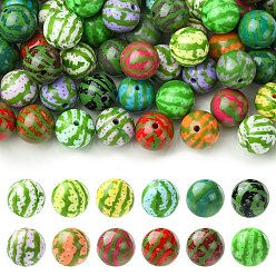 (52) Непрозрачная лаванда Краска для запекания непрозрачные акриловые бусины, арбуз, разноцветные, 15.5 мм, отверстие : 2.3 мм