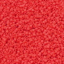 (DB0757) Matte Opaque Vermillion Red MIYUKI Delica Beads, Cylinder, Japanese Seed Beads, 11/0, (DB0757) Matte Opaque Vermillion Red, 1.3x1.6mm, Hole: 0.8mm, about 2000pcs/bottle, 10g/bottle