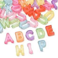 Mixed Color Plastic Slide Charms, Letter A~Z, Mixed Color, 12.5x5~12x5mm, Hole: 8x2mm