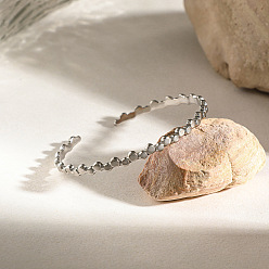 Нержавеющая Сталь Цвет 304 женские браслеты-манжеты из нержавеющей стали, плоско-круглые, цвет нержавеющей стали, 1-3/8 дюйм (3.5 см), внутренний диаметр: 2-1/8 дюйм (5.5 см)