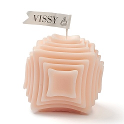 Персиковый Слойка Бездымные свечи для ароматерапии в форме куба, с коробкой, для свадьбы, вечеринка, Votives, масляные горелки и рождественские украшения, розовые, 7.9x7.9x7.4 см