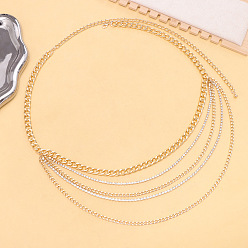 Золотой Многослойная цепочка из сплава с кристаллами и стразами для женщин на талию и живот, золотые, 1060 мм