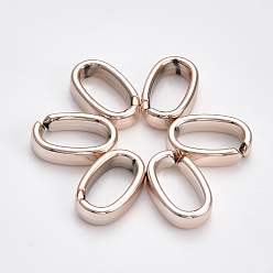Розовое Золото Пластиковое соединительное кольцо ccb, для изготовления кабельных цепей, овальные, розовое золото , 24.5x15x6 мм, внутренней меры: 19x10 мм