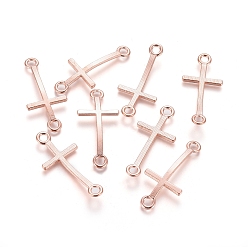 Розовое Золото Соединители звеньев сплава, без кадмия и без свинца, боком пересекают, розовое золото , 39x17x2 мм, отверстие : 3 мм