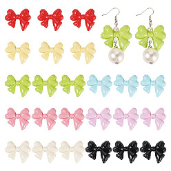 (52) Непрозрачная лаванда 24 шт. 8 цвета, бусины из сплава краски для выпечки, бантом, разноцветные, 27.5x31.5x9.5 мм, отверстие : 2.5 мм, 3 шт / цвет