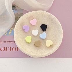 Mixed Color Opaque Acrylic Beads, Large Hole Beads, Heart, Mixed Color, 21.4x19.4x14mm, Hole: 6.5mm, about 120pcs/500g