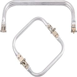 Платина 2шт 2 стиль алюминиевая рамка для ручки кошелька, Для пошива сумки, платина, 7.5x15.3x2.05 см, 10x25.8x2 см