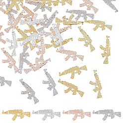 (52) Непрозрачная лаванда 80шт 4 цвета цинковый сплав кабошоны, ногтей декоративные аксессуары, пистолет, разноцветные, 6x16x1 мм, 20 шт / цвет