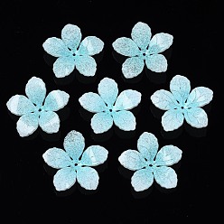 Bleu Ciel Des perles en plastique, fleur, bleu ciel, 22x23x4mm, Trou: 0.8mm