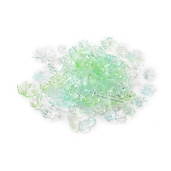 Зеленый газон Набор для поиска ювелирных изделий в стиле барокко своими руками, включая прозрачные акриловые подвески с градиентом и бусины, разнообразные, зеленый газон, 9~40x10~33x3~12 мм, отверстие : 1~3 мм, 1111 шт / 500 г