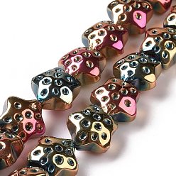 Фуксиновый Прозрачные стеклянные бусины гальваническим пряди, с покрытием цвета радуги, звезда, красно-фиолетовые, 15x15x9 мм, отверстие : 1.2 мм, около 45 шт / нитка, 23.62 дюйм (60 см)