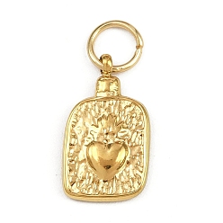 Rectangle 304 подвески из нержавеющей стали, с целью перехода в кольце, прямоугольные, 16x9x2 мм, отверстие : 4 мм