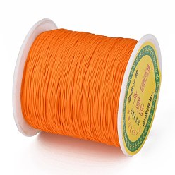 Dark Orange Braided Nylon Thread, Chinese Knotting Cord Beading Cord for Beading Jewelry Making, Dark Orange, 0.5mm, about 150yards/roll