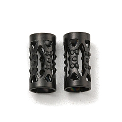 Black Hollow 304 Stainless Steel Beads, Column, Black, 8x4mm, Hole: 3mm