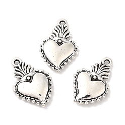 Античное Серебро Сплавочные подвески тибетского стиля, сердце, античное серебро, 21x14x3 мм, отверстие : 1.4 мм, Около 490 шт / 1000 г