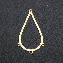 Золотой 201 из нержавеющей стали Компоненты для люстр ссылки, 4 ссылки петли, лазерная резка, слеза, золотые, 42x24.5x1 мм, отверстие : 1.6 мм