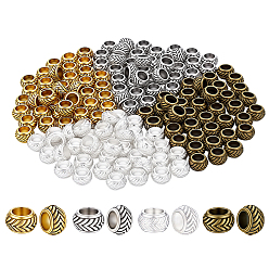 Mixed Color 160Pcs 4 Colors Tibetan Style Alloy European Beads, Large Hole Beads, Rondelle, Mixed Color, 7x4.5mm, Hole: 4.2mm, 40pcs/color