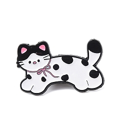 Cat Shape Эмалевые булавки, булавки для лацканов из сплава для одежды рюкзака, чёрные, форма кошки, 21.5x35.5 мм