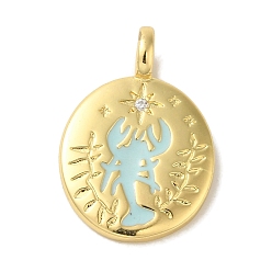 Креветка Латунные микро проложить кубического циркония подвески, с эмалью, без кадмия, без никеля и без свинца, реальный 18 k позолоченный, овальные, креветка, 25x17x6 мм, отверстие : 3.8 мм