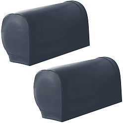 Серый 1 Пара чехлов на подлокотники дивана из искусственной кожи, защита мебели, серые, 530x260x4.5 мм