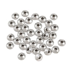 Платина Латунные бусины, рондель, без кадмия, без никеля и без свинца, платина, 4.5x2.5 мм, отверстие : 1.5 мм