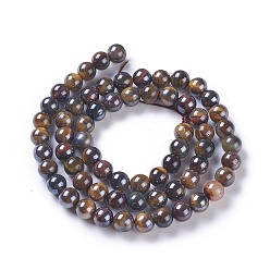 Tiger Eye Natural Tiger Eye Beads Strands, Round, 6mm, Hole: 1mm, about 64~67pcs/strand, 15.3 inch~15.75 inch(39~40cm)