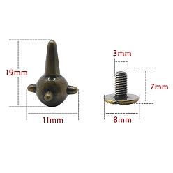 Antique Bronze Alloy Decorative Buttons, Meteor Hammer, Antique Bronze, 1.9x1.1cm