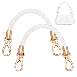 Белый Круглые ручки для сумок из плетеной искусственной кожи., с металлическими застежками, золотые, аксессуары для изготовления кошельков, белые, 320 мм
