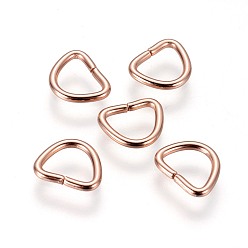 Розовое Золото 304 кольца из нержавеющей стали, застежка-молния, для лямки, обвязочные мешки, аксессуары для одежды, розовое золото , 9x11x1.5 мм, Внутренний размер: 6x8 мм