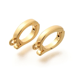 Настоящее золото 18K Латунная обшивка стойки с застежками, долговечный, без свинца и без кадмия, реальный 18 k позолоченный, 13x8x2.5 мм, отверстие : 1.1 мм
