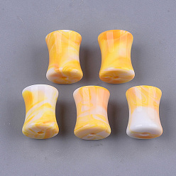 Gold Acryl-Perlen, Nachahmung Edelstein-Stil, Ton zwei, Bambus-Joint, Gold, 13.5x10.5 mm, Bohrung: 1.8 mm, ca. 445 Stk. / 500 g