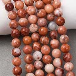 Розовый Авантюрин Натуральный розовый авантюрин бисер нитей, круглые, 6 мм, отверстие : 1 мм, около 61 шт / нитка, 15 дюйм (38 см)