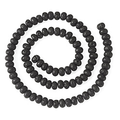 Lave 1 Colliers de perles de roche volcanique naturelle, rondelle, 6.5~7x4~4.5mm, Trou: 0.8mm, Environ 89 pcs/chapelet, 15.35'' (39 cm)