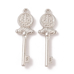 Платина Пластмассовые подвески ccb, ключ, платина, 43x14x4.5 мм, отверстие : 2 мм